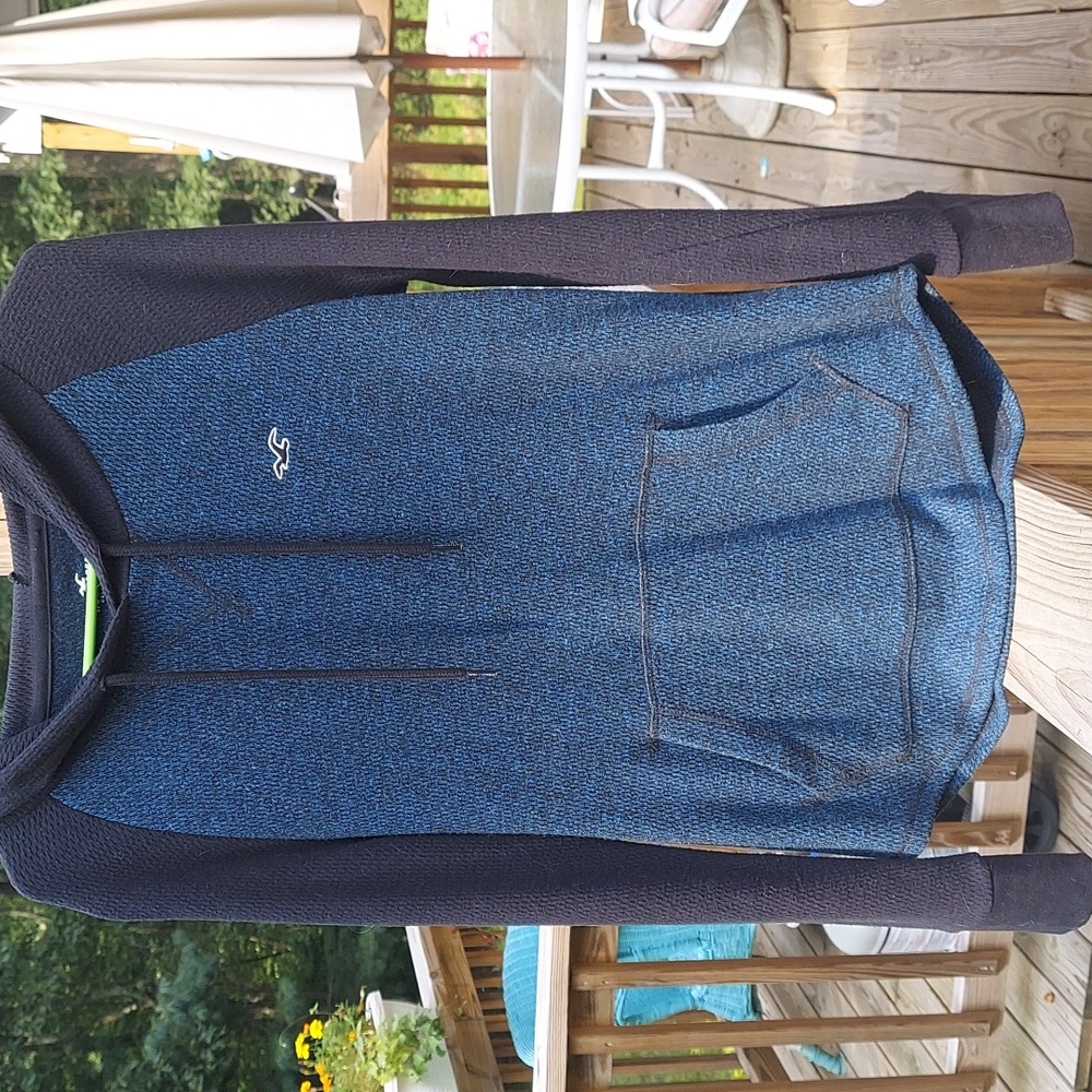 American Eagle Mens soft L/S blue & black Hoodie Sz XS